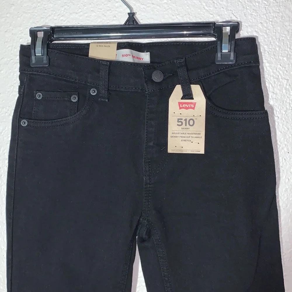 Levi’s 510 Jean’s black Sz 26x26 women’s mid-rise ankle crop skinny jeans NWT - Picture 11 of 16